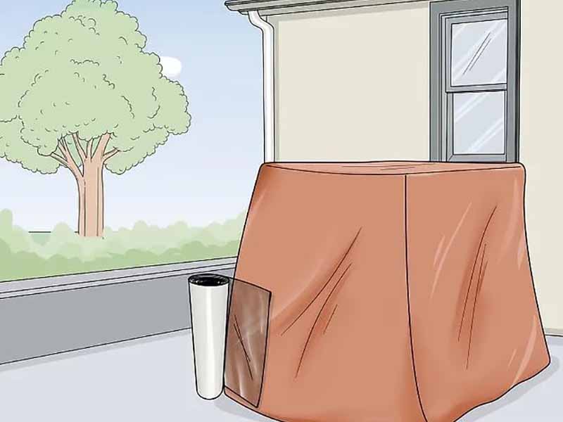 How to apply shrink wrap to outside furniture